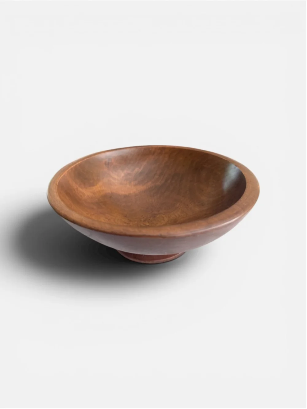 Vintage Hand Turned Wooden Pedestal Bowl 8.5” Primitive Farmhouse Rustic Dough B